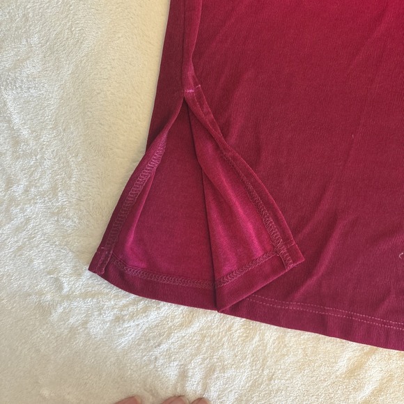 Vintage 90s Liz Baker Lycra Top Dark Rose Fuchsia Hombre Women's Top Size XL - Picture 6 of 12